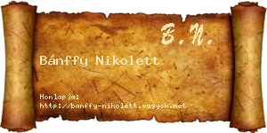 Bánffy Nikolett névjegykártya
